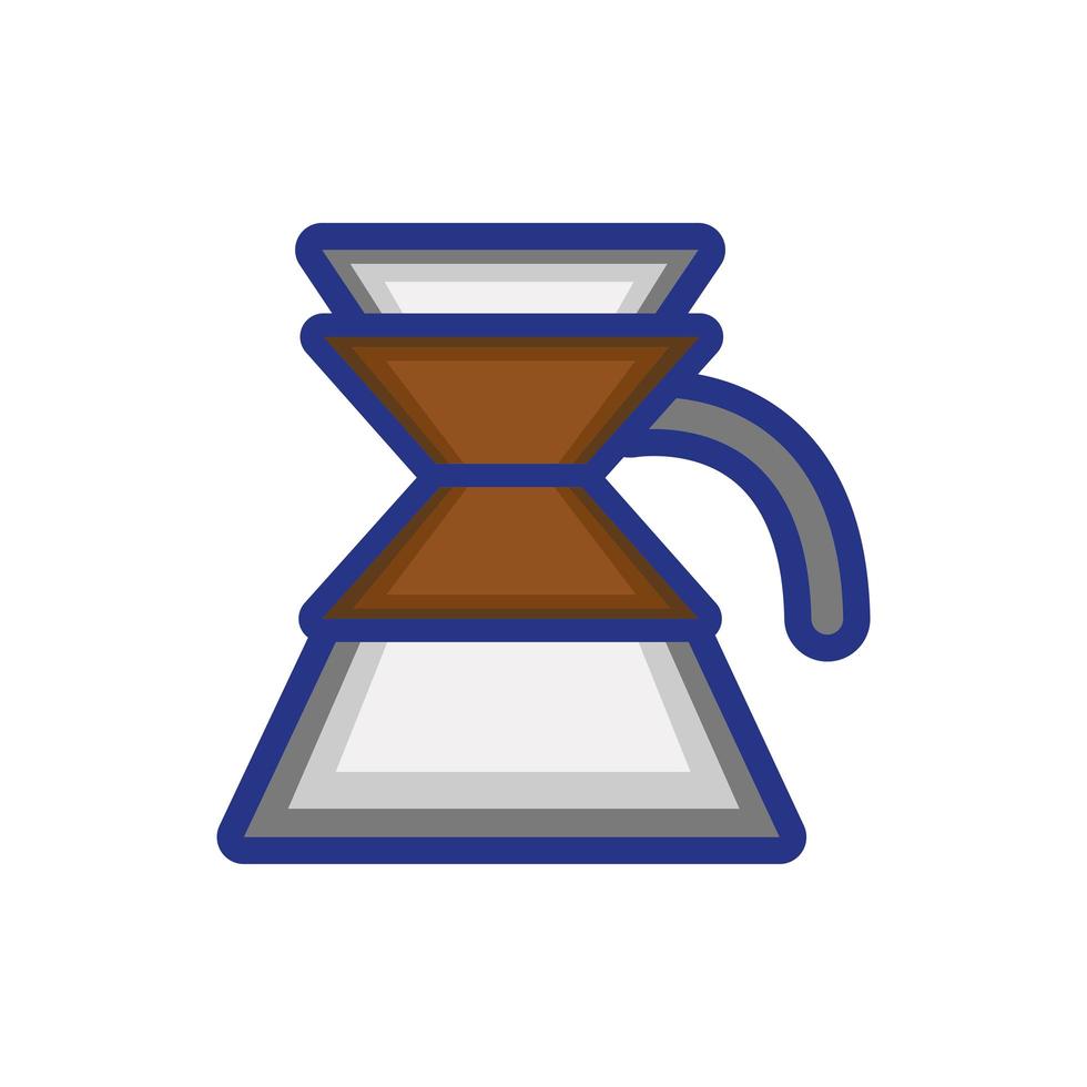 Café en tetera beber icono aislado vector