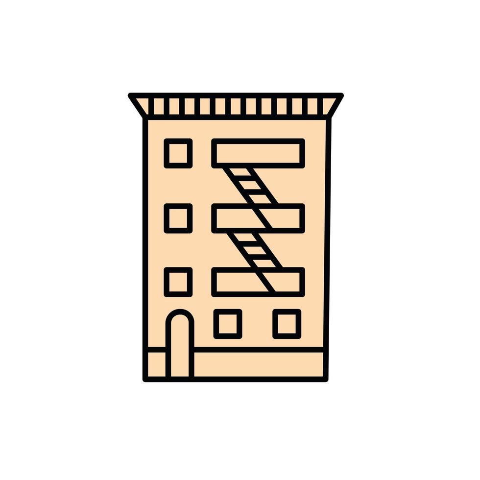 icono de estilo de relleno de edificio de nueva york vector