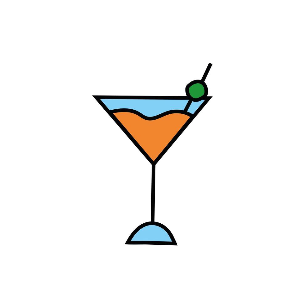 fresh martini cocktail drink isolated icon vector