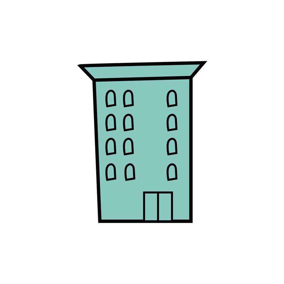 building facade city isolated icon vector