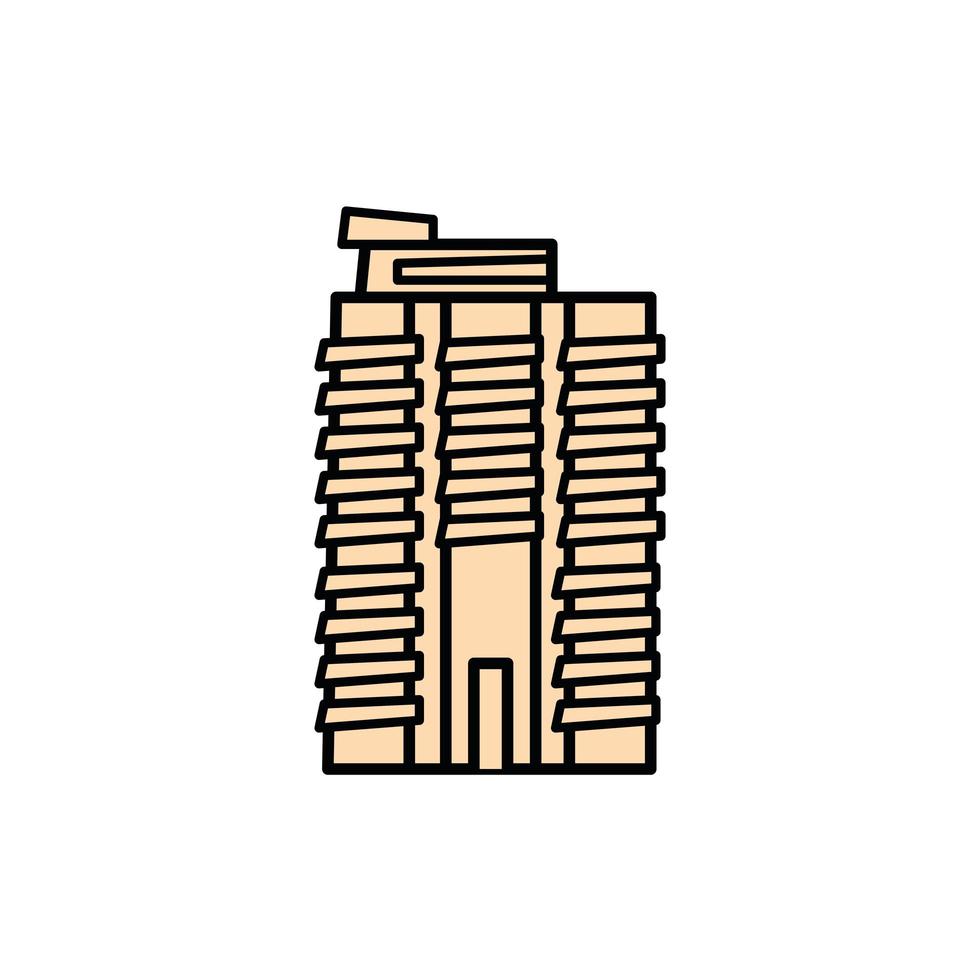 icono de estilo de relleno de edificio de nueva york vector