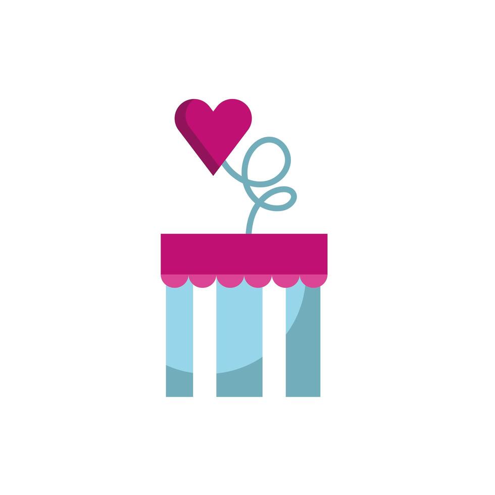 happy valentines day surprise box with heart icon vector