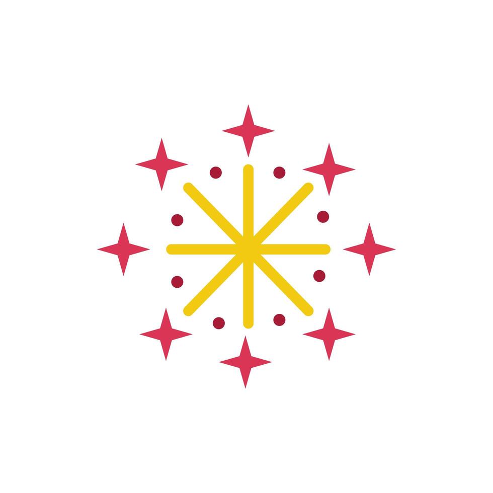 fireworks explosion circular splash with stars vector