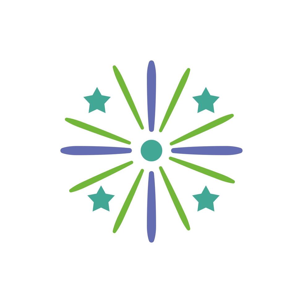 fireworks explosion circular splash with stars vector