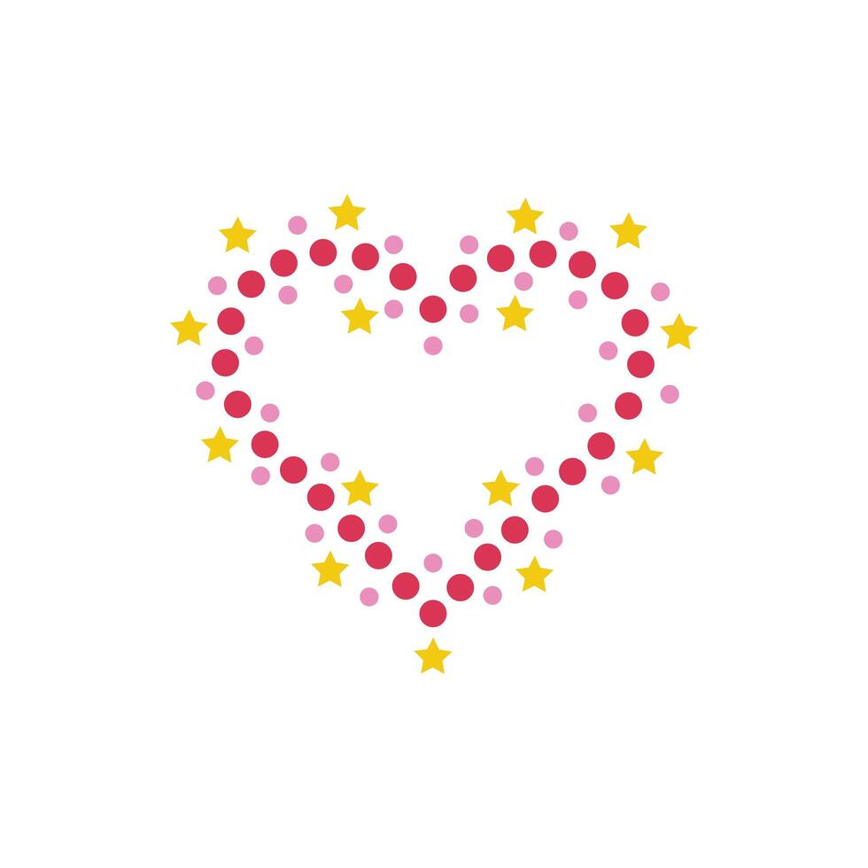 fireworks explosion of stars with heart shape vector