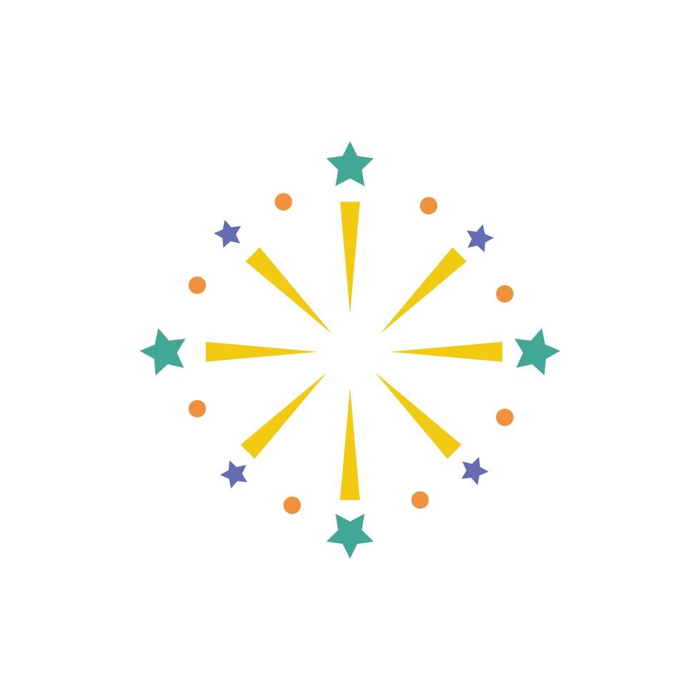 fireworks explosion circular splash with stars vector