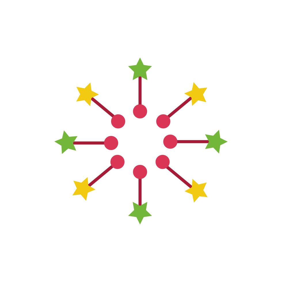 fireworks explosion circular splash with stars vector
