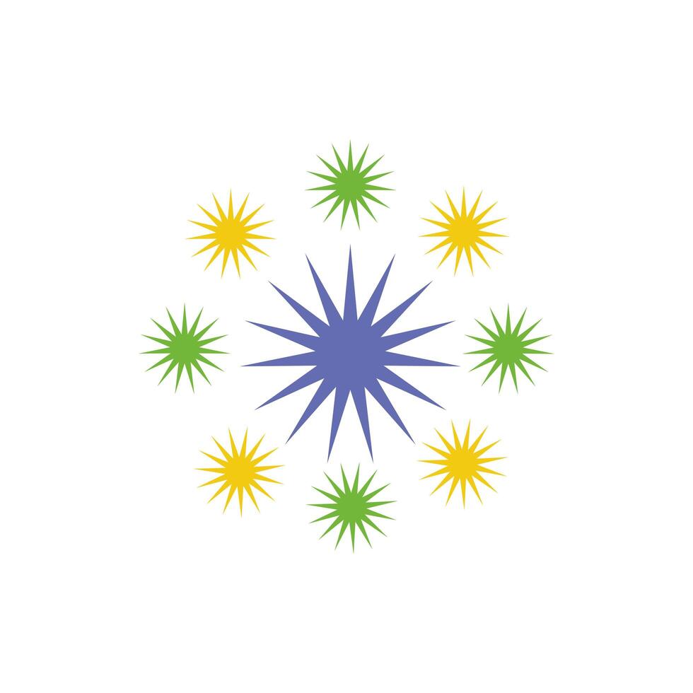 fireworks explosion splash isolated icon vector