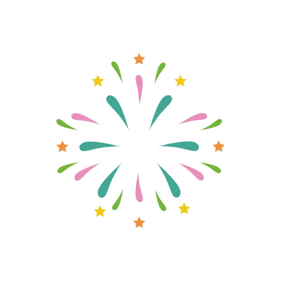 fireworks explosion circular splash with stars vector