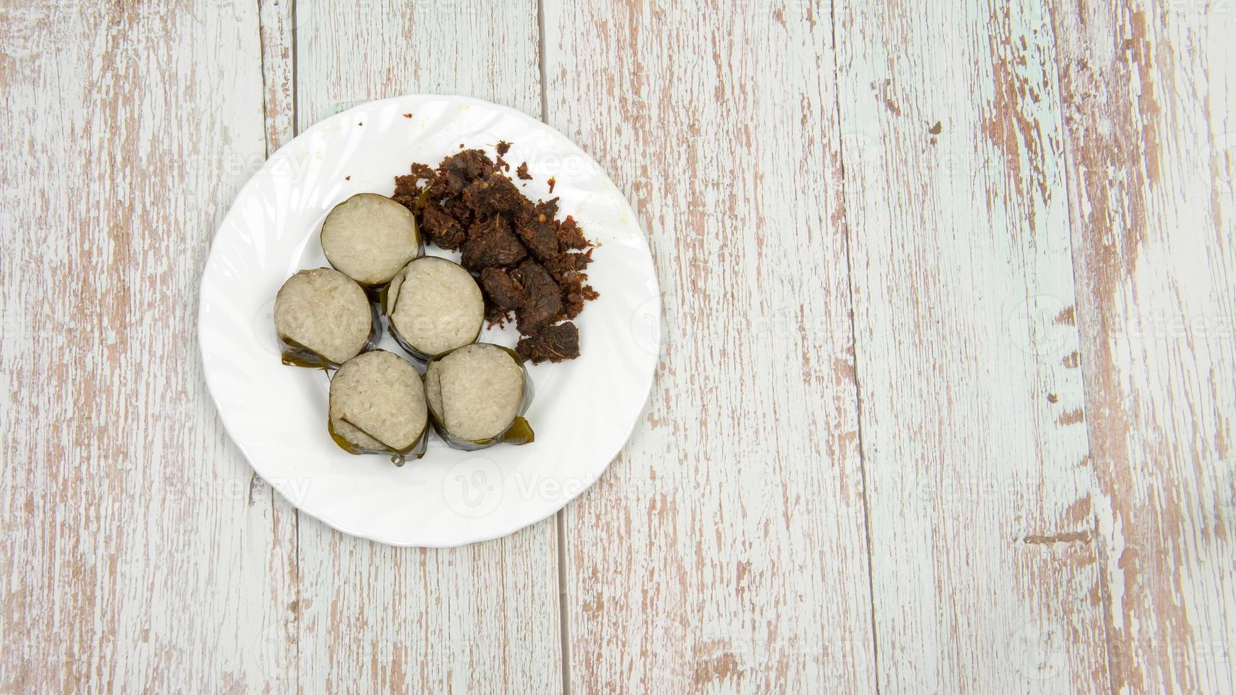 Lemang dish top view photo