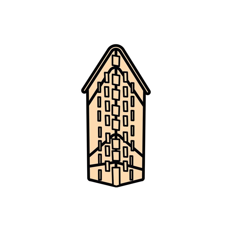 icono de estilo de relleno de edificio de nueva york vector