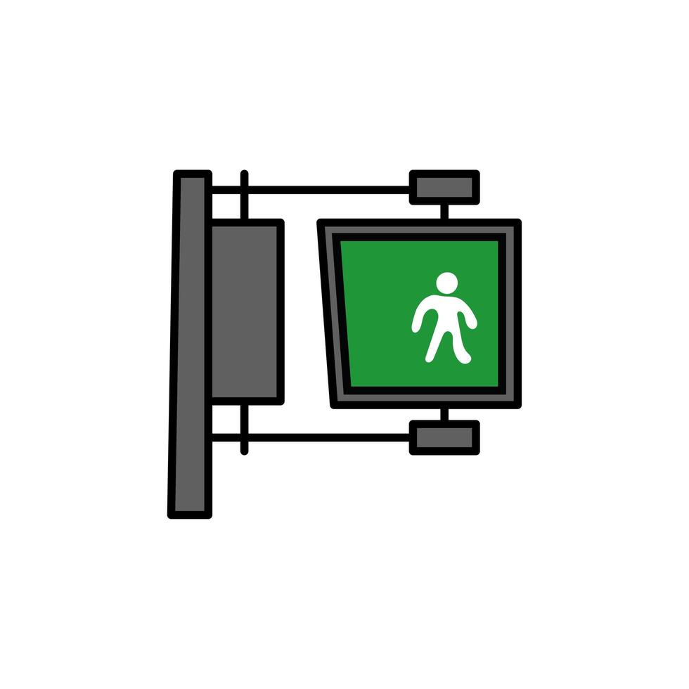 street pedestrian signal city fill icon vector