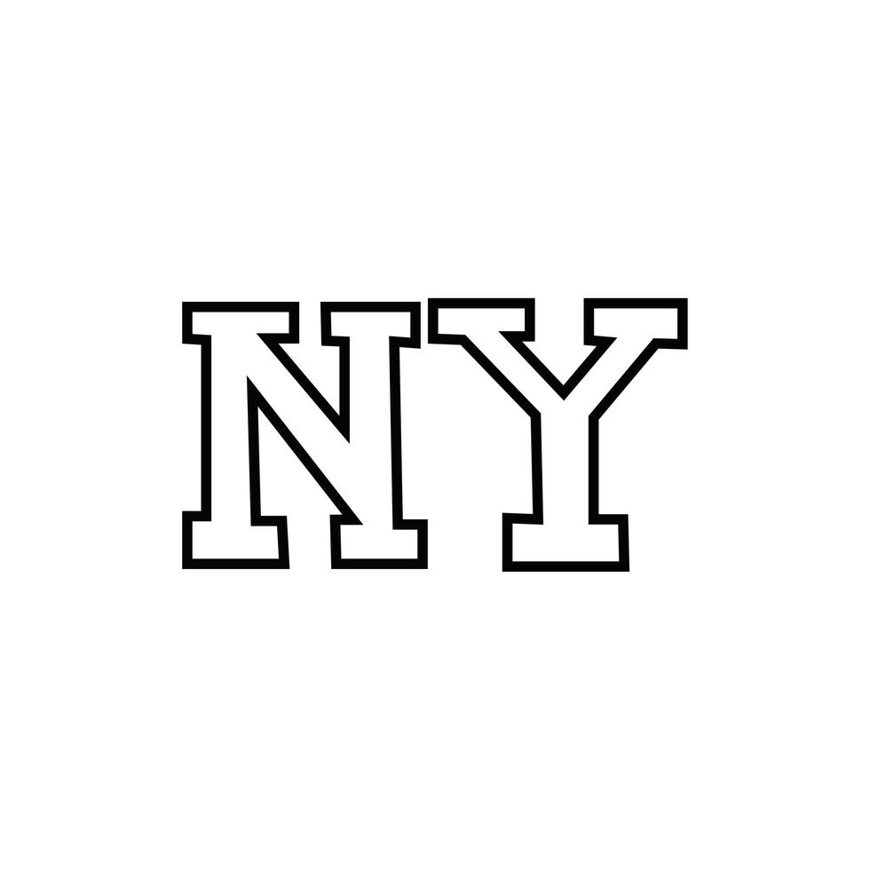 icono de estilo de línea de palabra de nueva york vector
