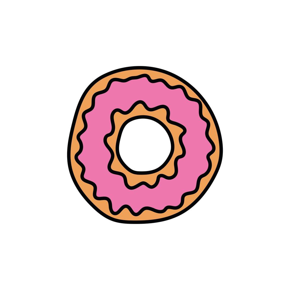 delicious sweet donut bakery icon vector