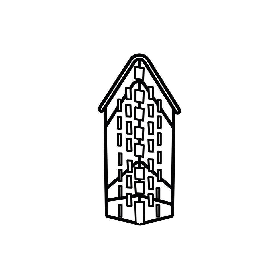 icono de estilo de línea de edificio de nueva york vector