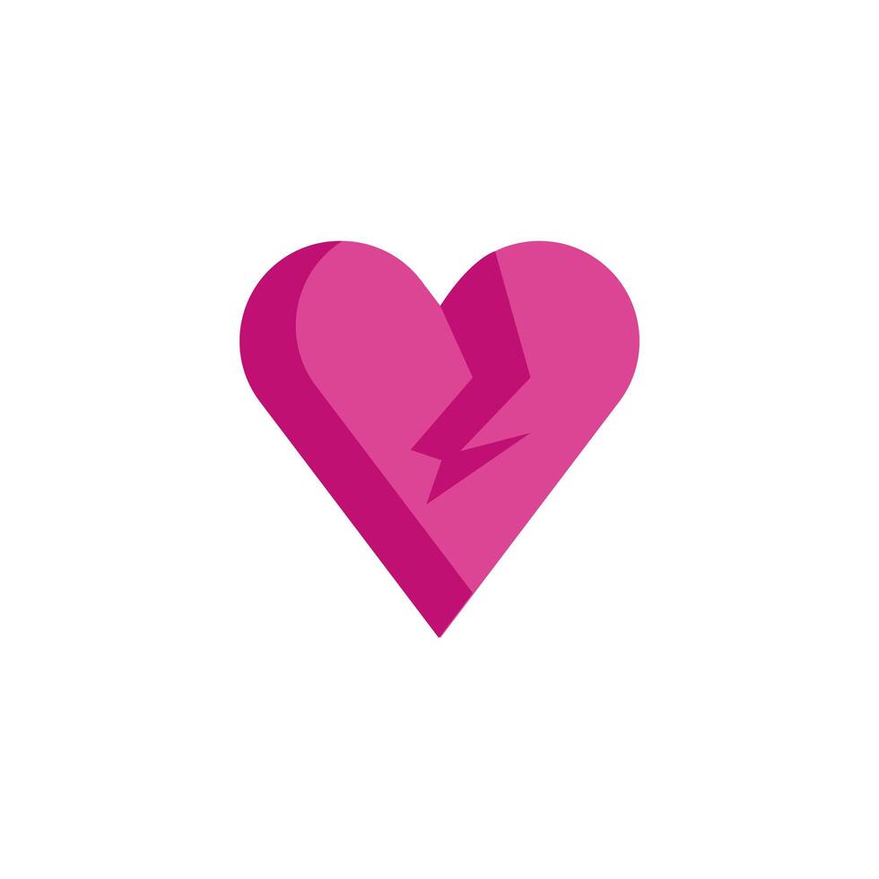 happy valentines day heart broken vector