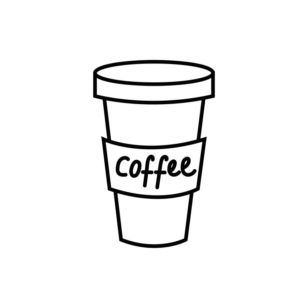 delicious coffee in plastic container icon vector