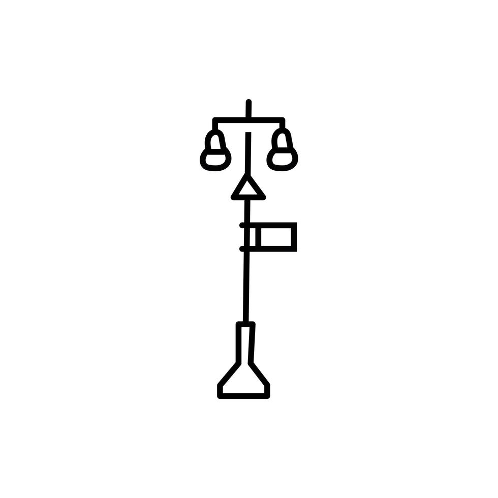 street lamp city line icon vector
