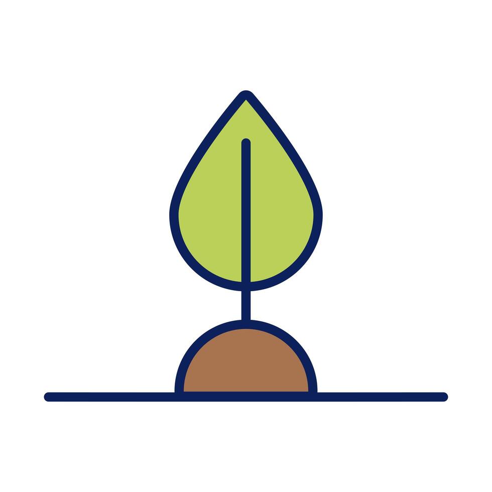 growth of the sown plant line and fill style icon vector