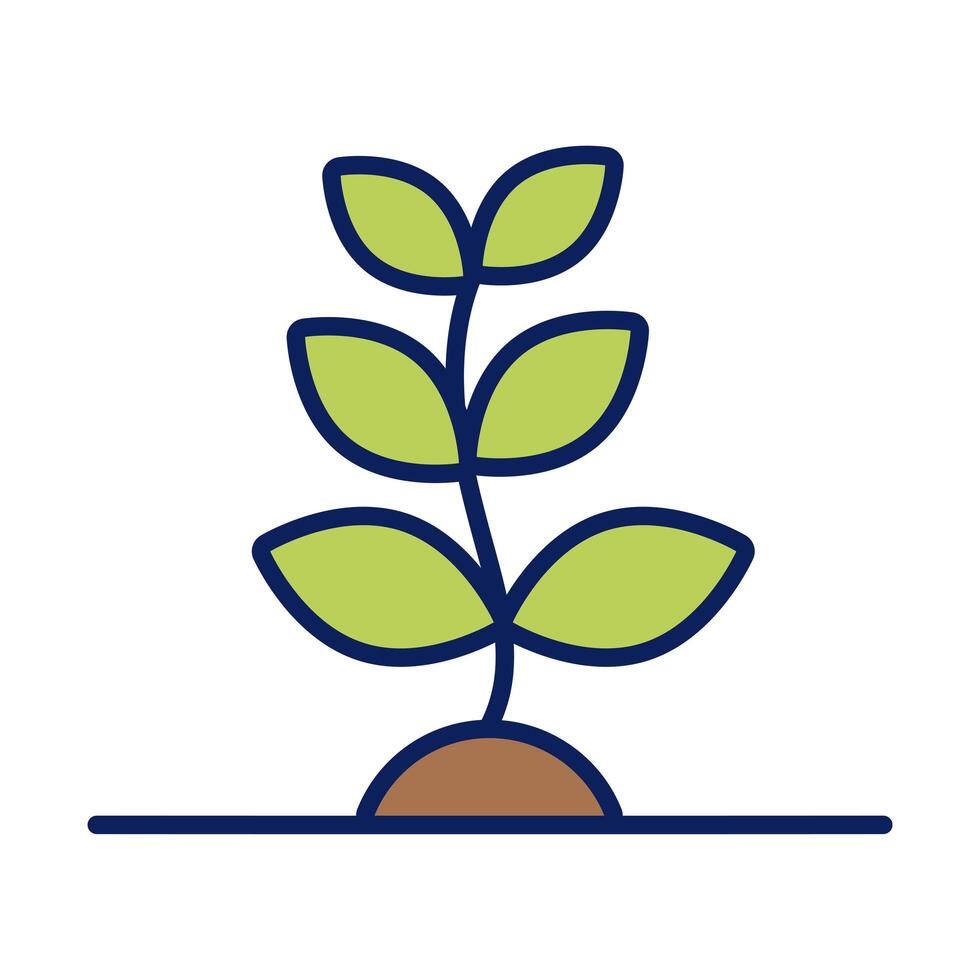 growth of the sown plant line and fill style icon vector