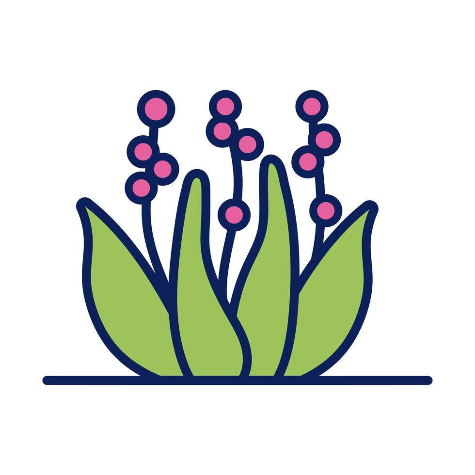 growth of the sown plant with seeds line and fill style icon vector