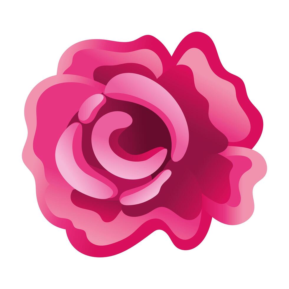 beautiful rose flower garden gradient style icon vector