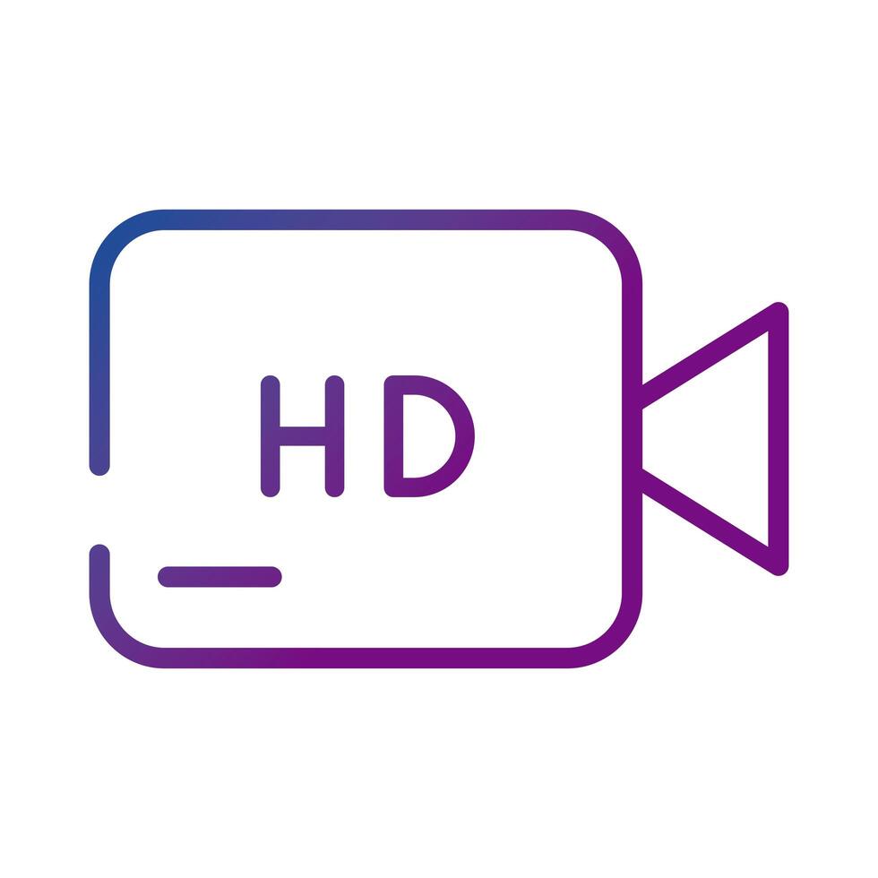 video camera record device with hd word gradient style icon vector