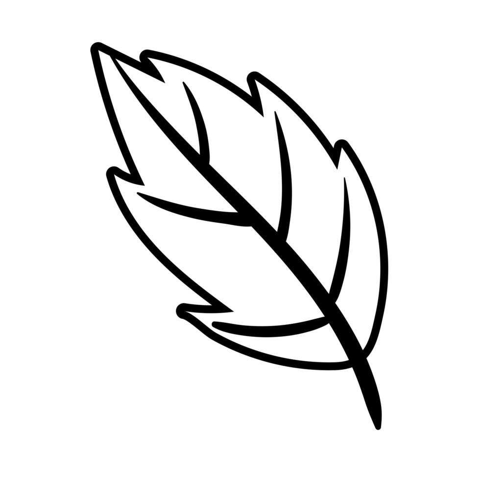 icono de estilo de línea de planta de hoja vector