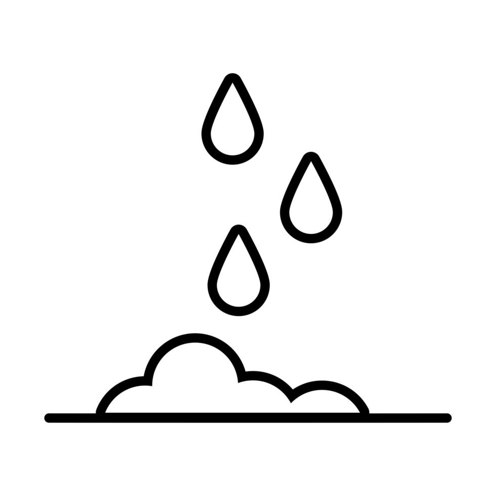 rain drops in ground line style icon vector