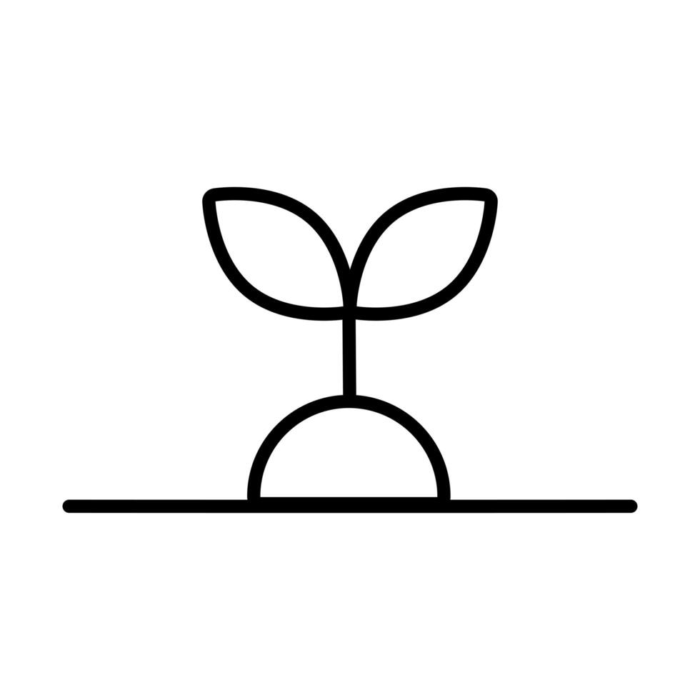 growth of the sown plant line style icon vector