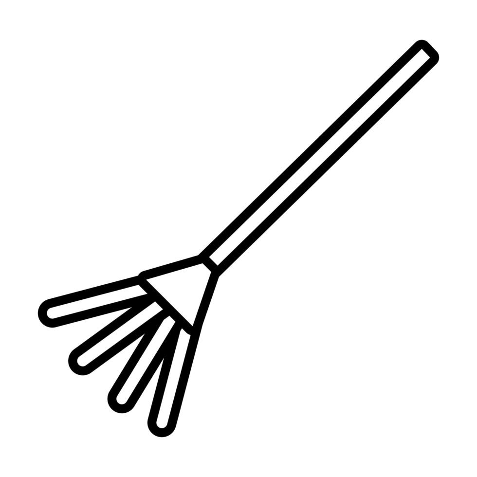 rake gardening tool line style icon 2573287 Vector Art at Vecteezy