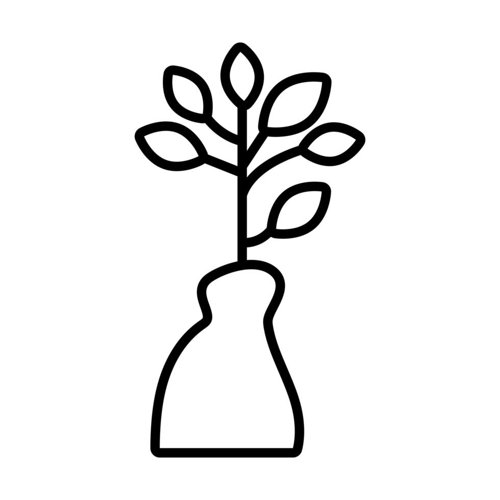 growth plant in bag line style icon vector