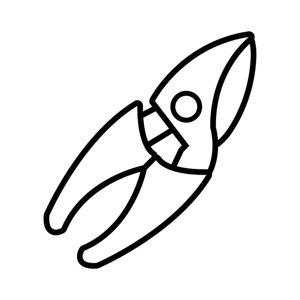 scissors gardening tool line style icon vector