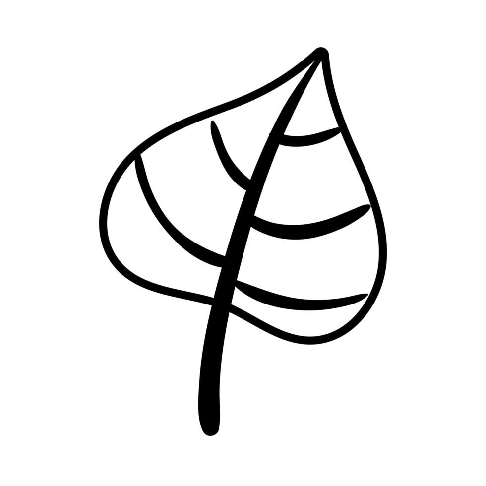 leaf plant line style icon vector