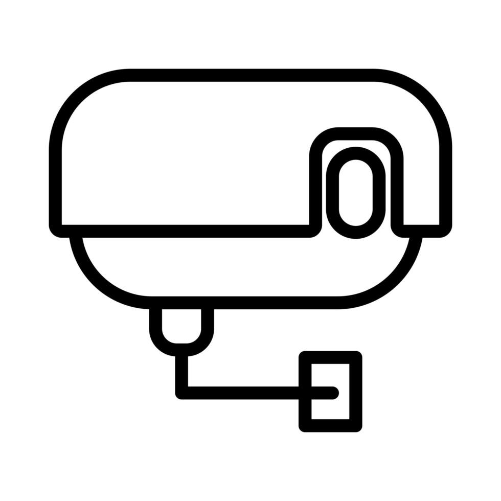 icono de estilo de línea de seguridad de cámara cctv vector