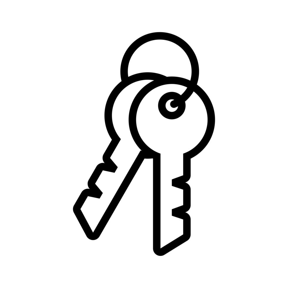 key door security data line style icon vector