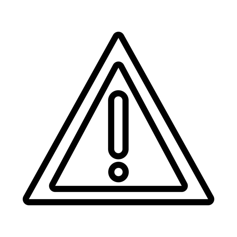 icono de estilo de línea de señal de advertencia de alerta vector