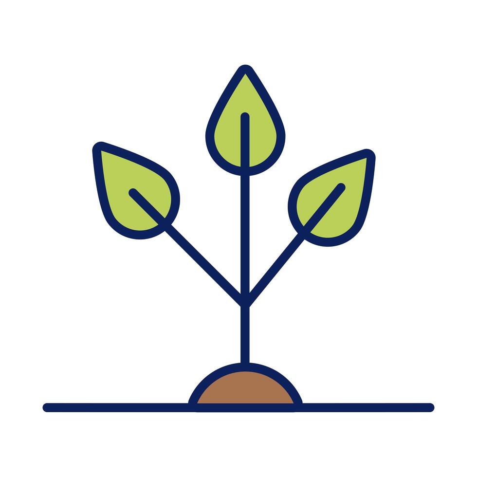 growth of the sown plant line and fill style icon vector