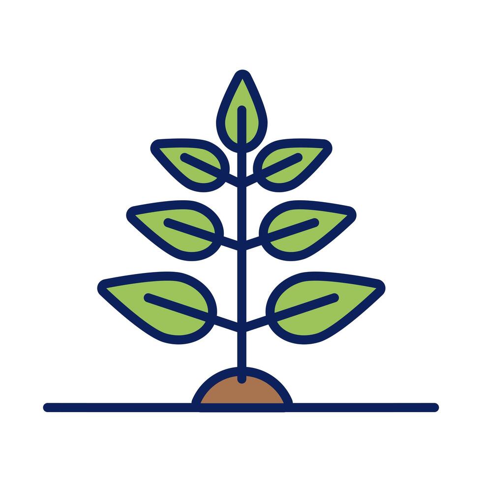growth of the sown plant line and fill style icon vector