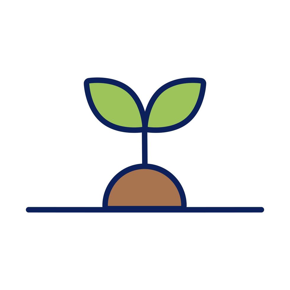 growth of the sown plant line and fill style icon vector