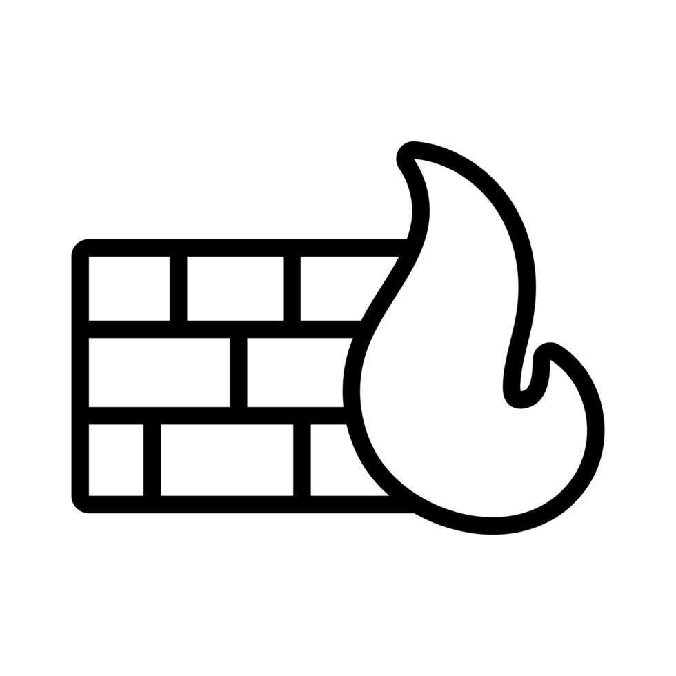 fire wall security line style icon vector