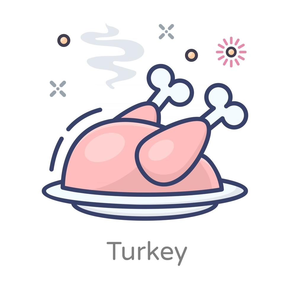 Turkey Roasted chicken vector