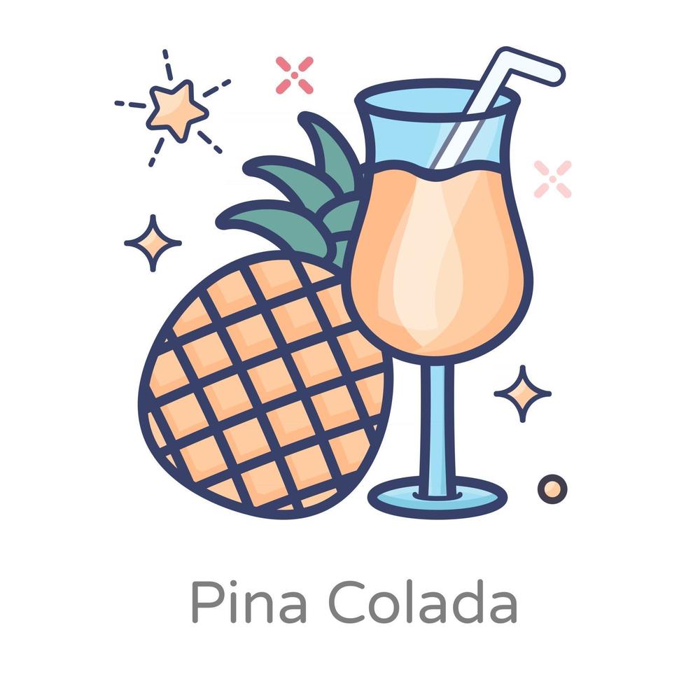 Pina Colada Refreshing Drink vector