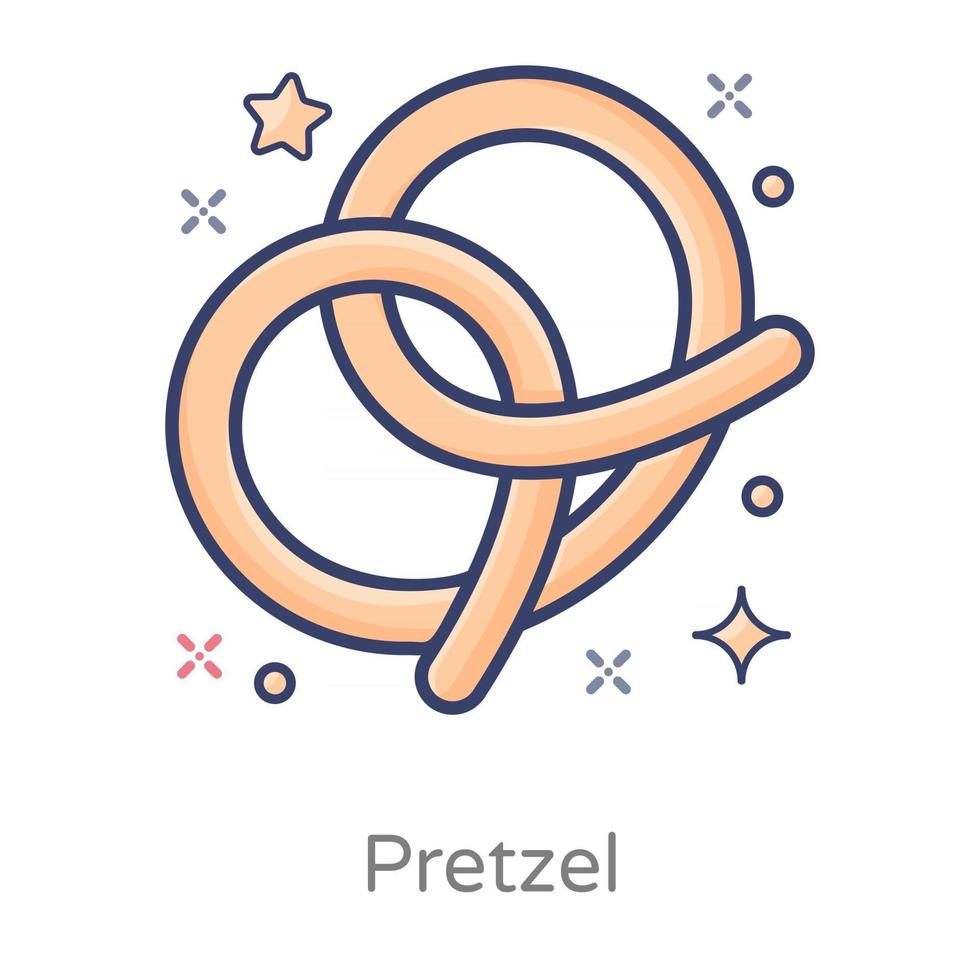 pan de nudo de pretzel vector