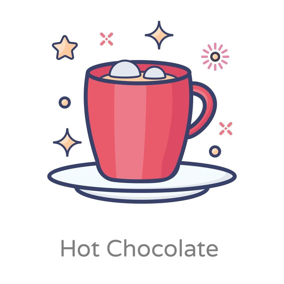 té de chocolate caliente vector