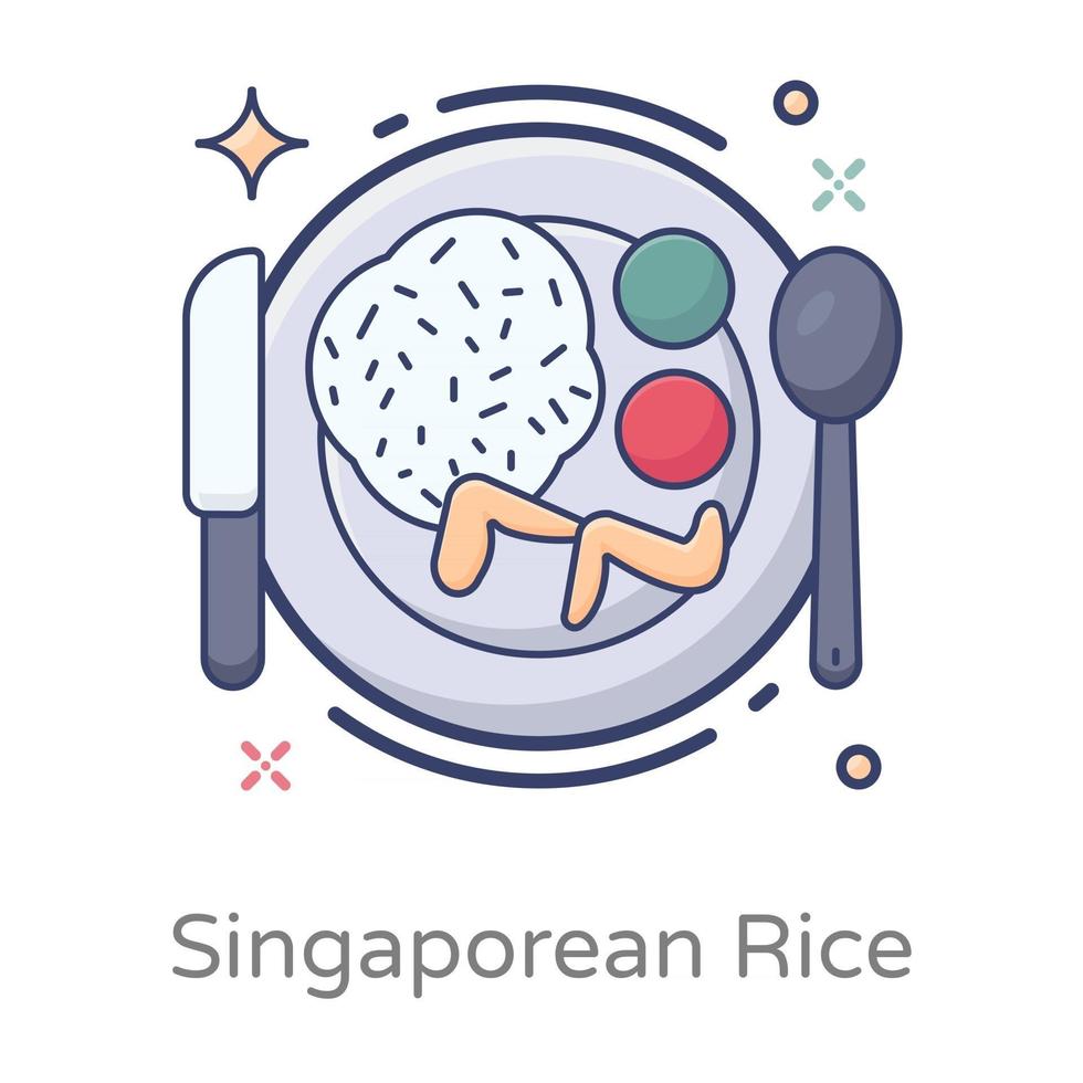 arroz de Singapur de moda vector