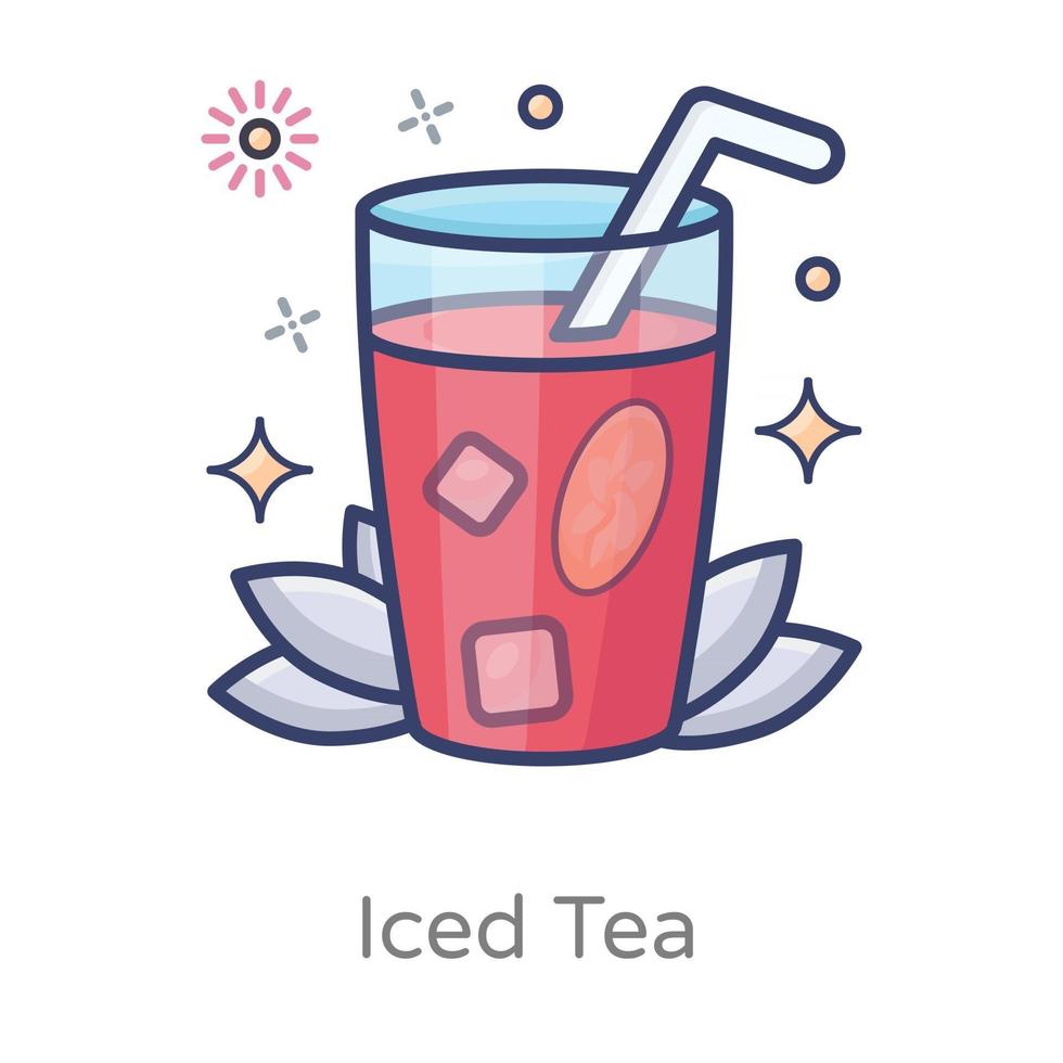 Iced Tea Glass vector