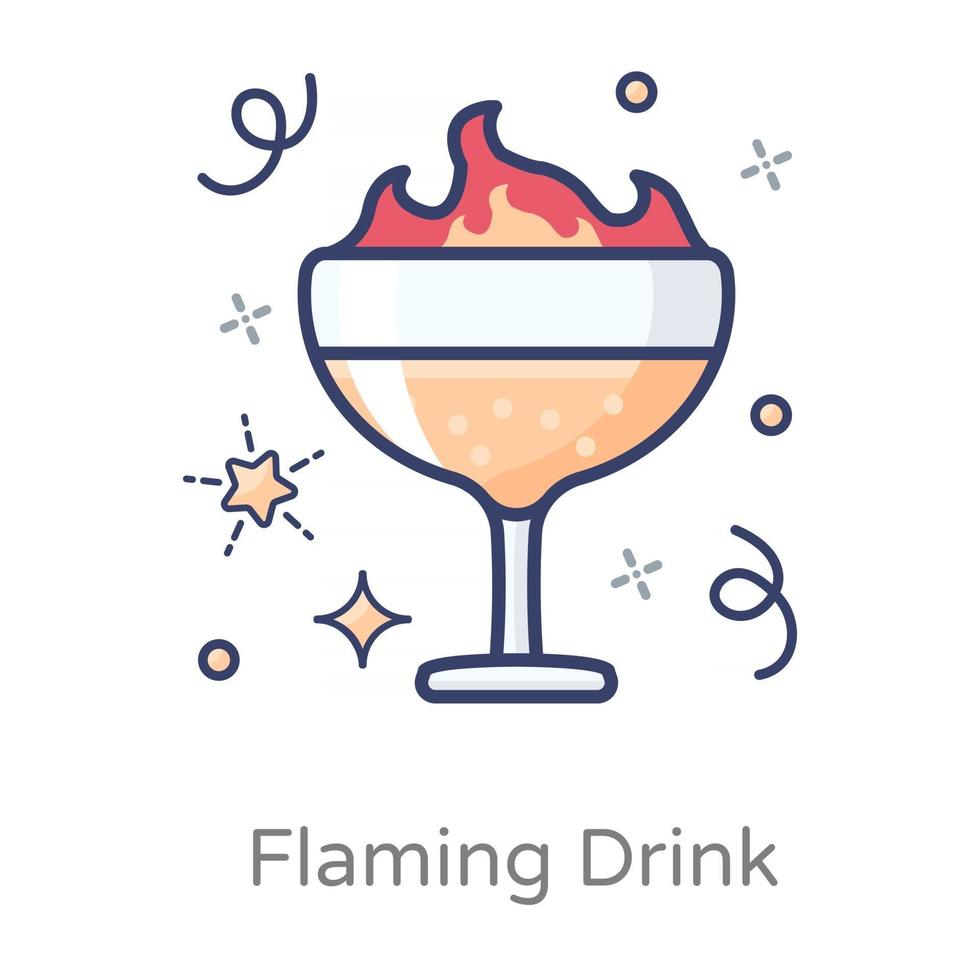 Flaming Drink Concept vector