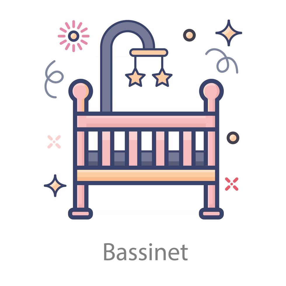 Baby Cot and Bassinet vector