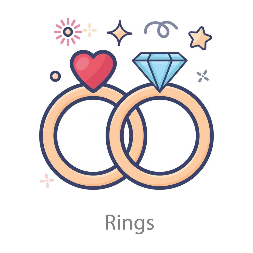 Beautiful Engagement Rings vector